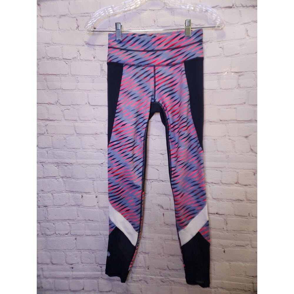 Athleta 7/8 Leggings Womens XXS Pink Navy Blue Electra Sonar Print